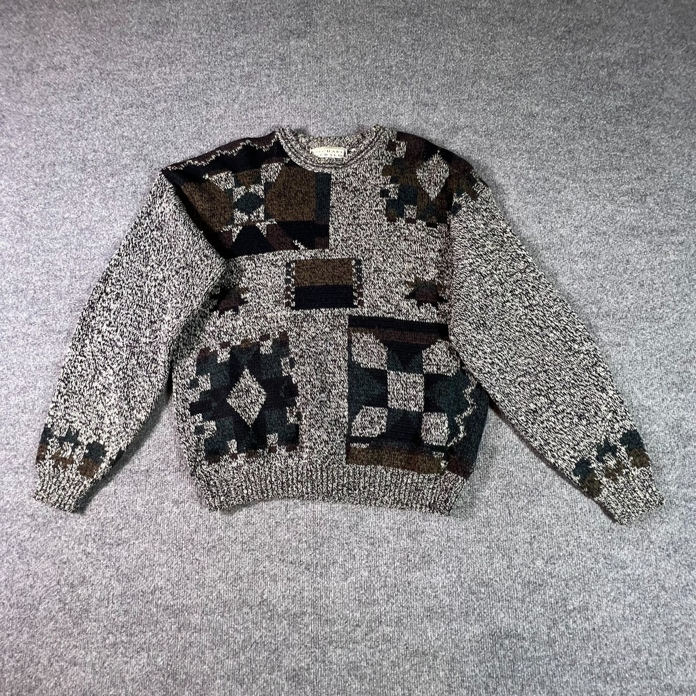 Vintage Michael Gerald Ugly Sweater Mens XL Multicolor Geometric Knit Streetwear